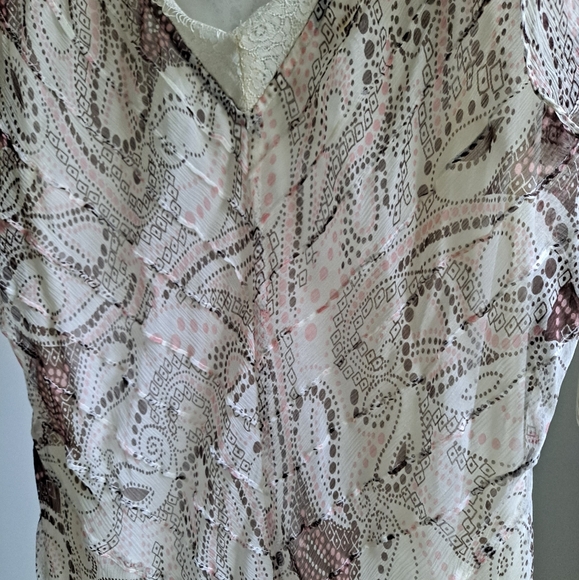 Luciano Dante Pretty Baby dress, size 14, cream color with light pink and brown - Picture 2 of 6